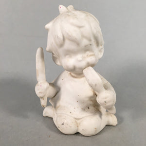 Japanese Kokeshi Doll Vtg Figurine Porcelain Baby Angel White KF526