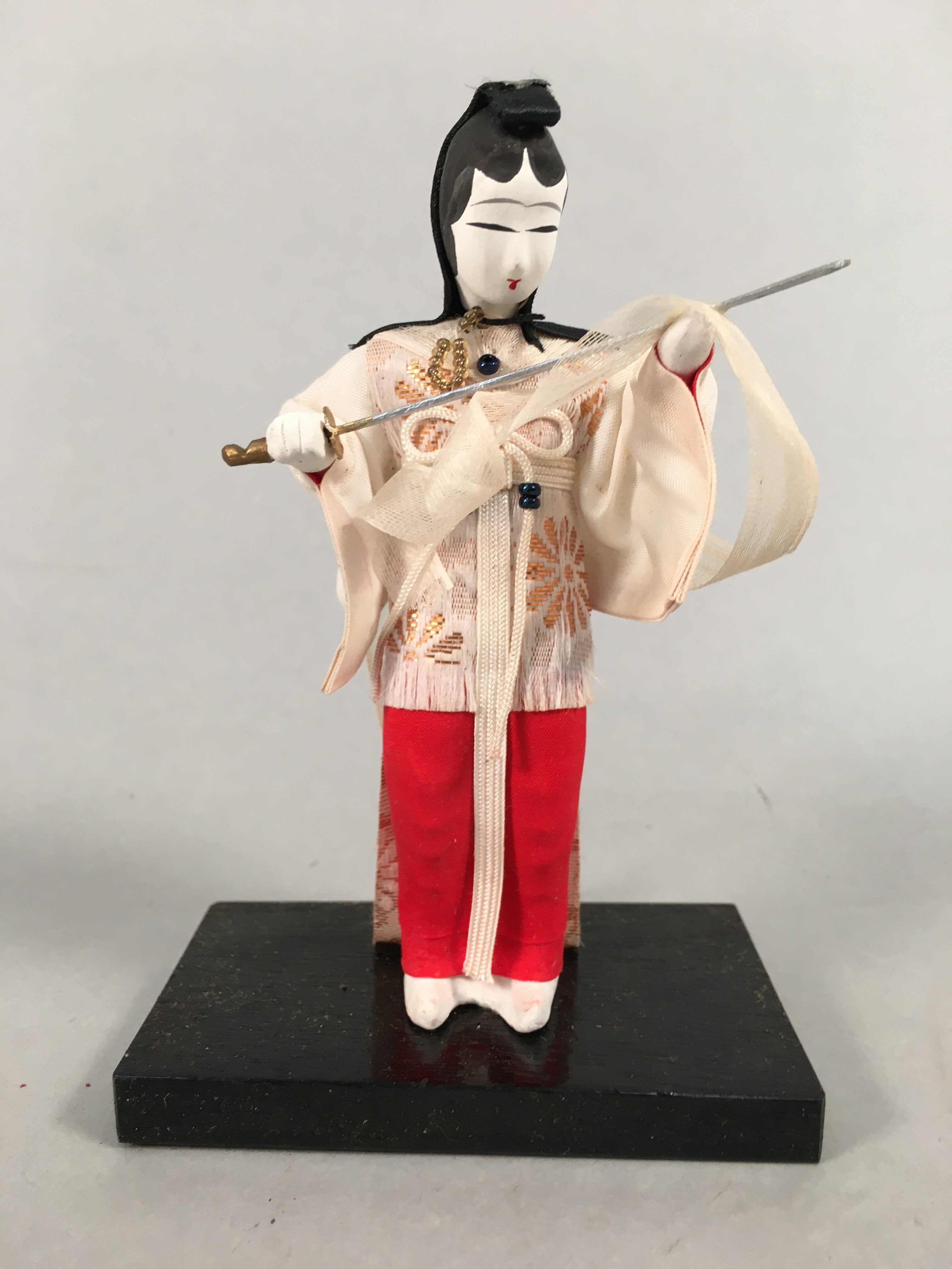 Japanese Kokeshi Doll Vtg Figurine Shrine Miko Ceremony Ornament KF540