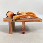 Japanese Kokeshi Doll Vtg Handmade Geta Wood Sandal Acorn Ningyo KF511