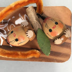 Japanese Kokeshi Doll Vtg Handmade Geta Wood Sandal Acorn Ningyo KF511