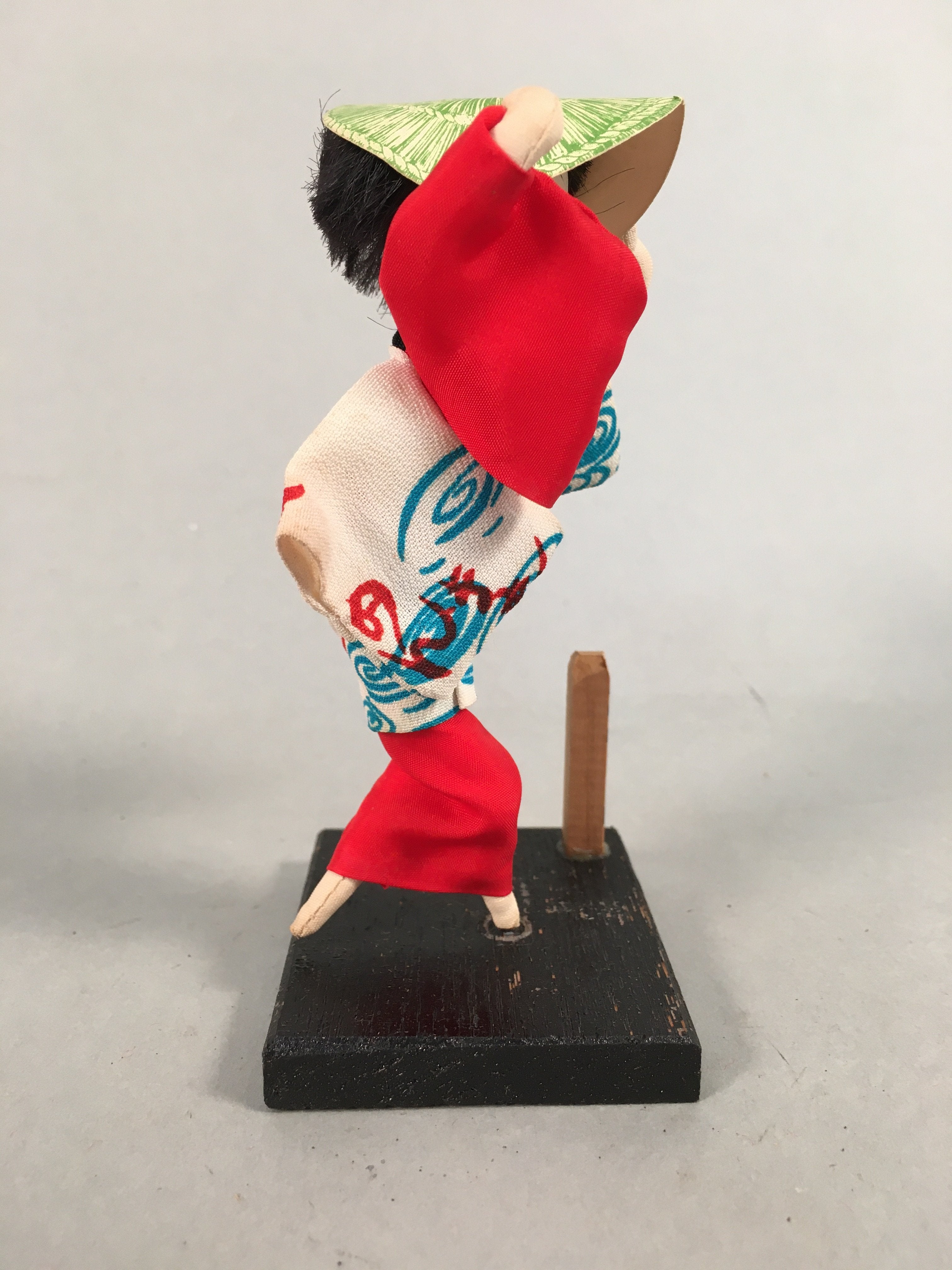Japanese Kokeshi Doll Vtg Handmade Kimono Lady Awaji Dance Figurine KF550