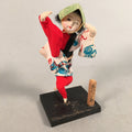 Japanese Kokeshi Doll Vtg Handmade Kimono Lady Awaji Dance Figurine KF550