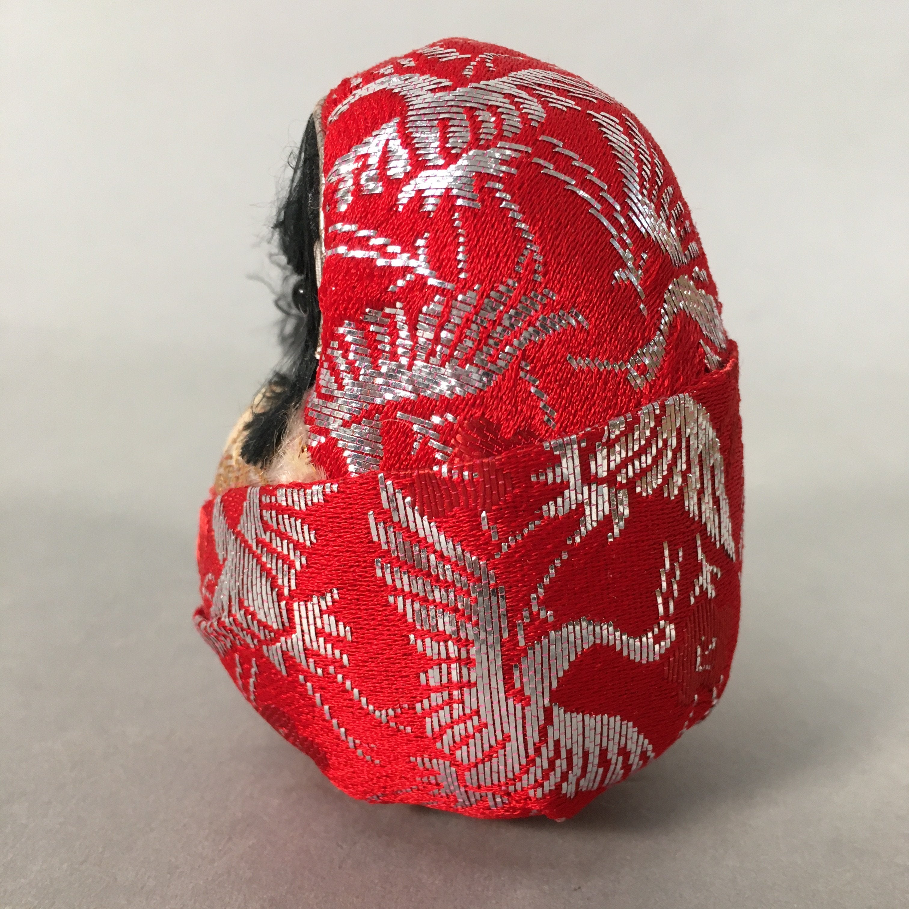 Japanese Kokeshi Doll Vtg Handmade Ornament Himedaruma Red Princess Ningyo KF514