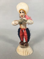 Japanese Kokeshi Doll Vtg Handmade Ornament Native Ameican Shell Ningyo KF518