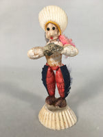 Japanese Kokeshi Doll Vtg Handmade Ornament Native Ameican Shell Ningyo KF518