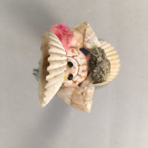 Japanese Kokeshi Doll Vtg Handmade Ornament Native Ameican Shell Ningyo KF518