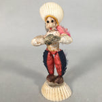 Japanese Kokeshi Doll Vtg Handmade Ornament Native Ameican Shell Ningyo KF518