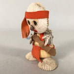 Japanese Kokeshi Doll Vtg Handmade Ornament Shell Samurai Ningyo KF516