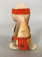 Japanese Kokeshi Doll Vtg Handmade Ornament Shell Samurai Ningyo KF516