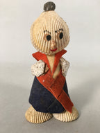 Japanese Kokeshi Doll Vtg Handmade Ornament Shell Samurai Ningyo KF517