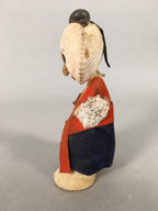 Japanese Kokeshi Doll Vtg Handmade Ornament Shell Samurai Ningyo KF517