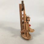 Japanese Kokeshi Doll Vtg Handmade Straw Boots Kids Ningyo KF509