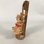 Japanese Kokeshi Doll Vtg Handmade Straw Boots Kids Ningyo KF509