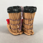 Japanese Kokeshi Doll Vtg Handmade Straw Boots Wara Nagagutsu KF537