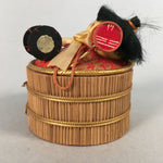 Japanese Kokeshi Doll Vtg Handmade Straw Craft Baby Barrel Red KF536