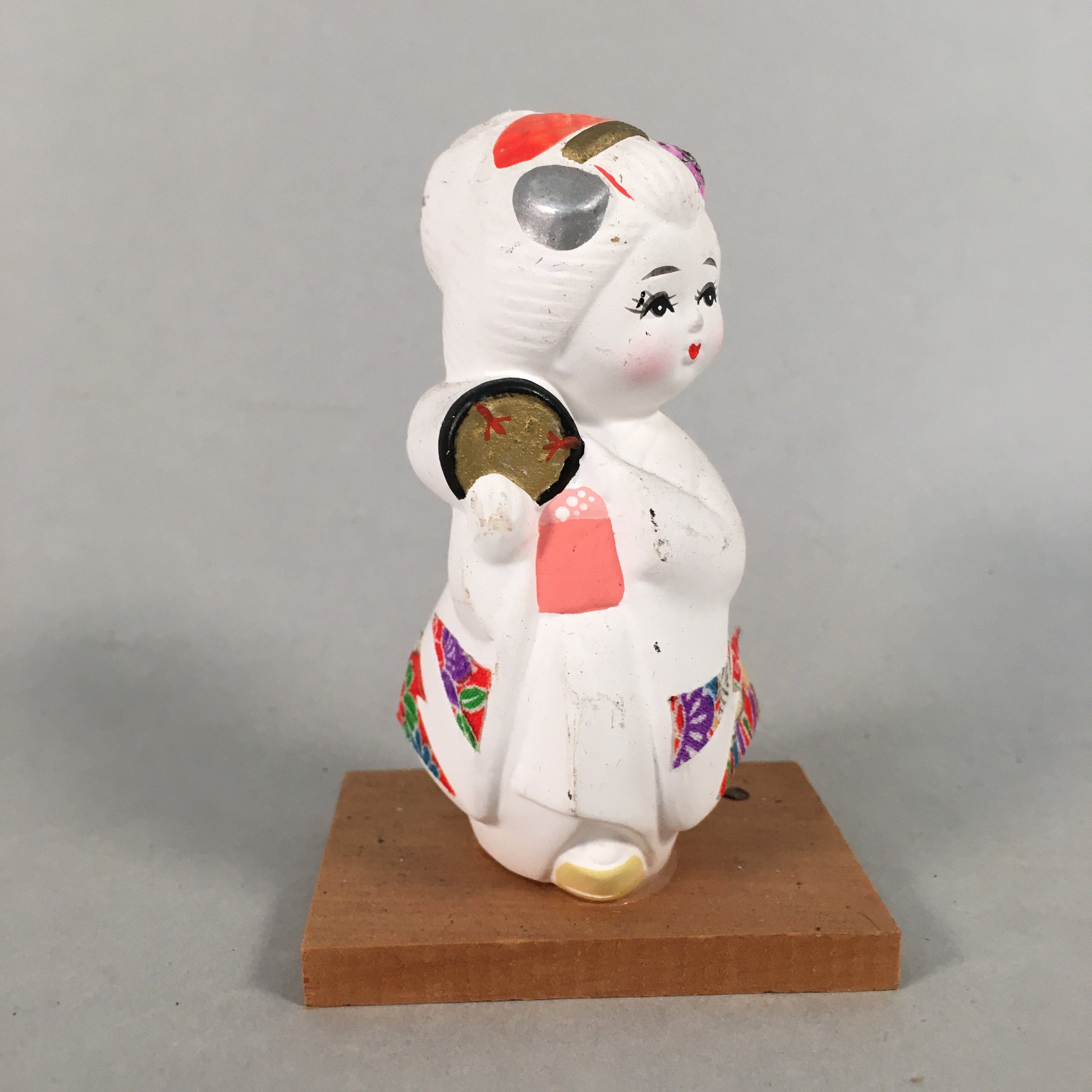 Japanese Kokeshi Doll Vtg Plaster Figurine Geisha Girl Okimono KF528