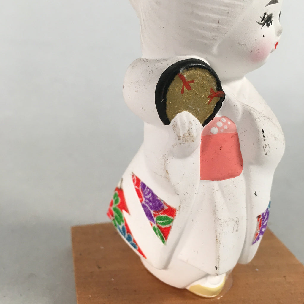 Japanese Kokeshi Doll Vtg Plaster Figurine Geisha Girl Okimono KF528