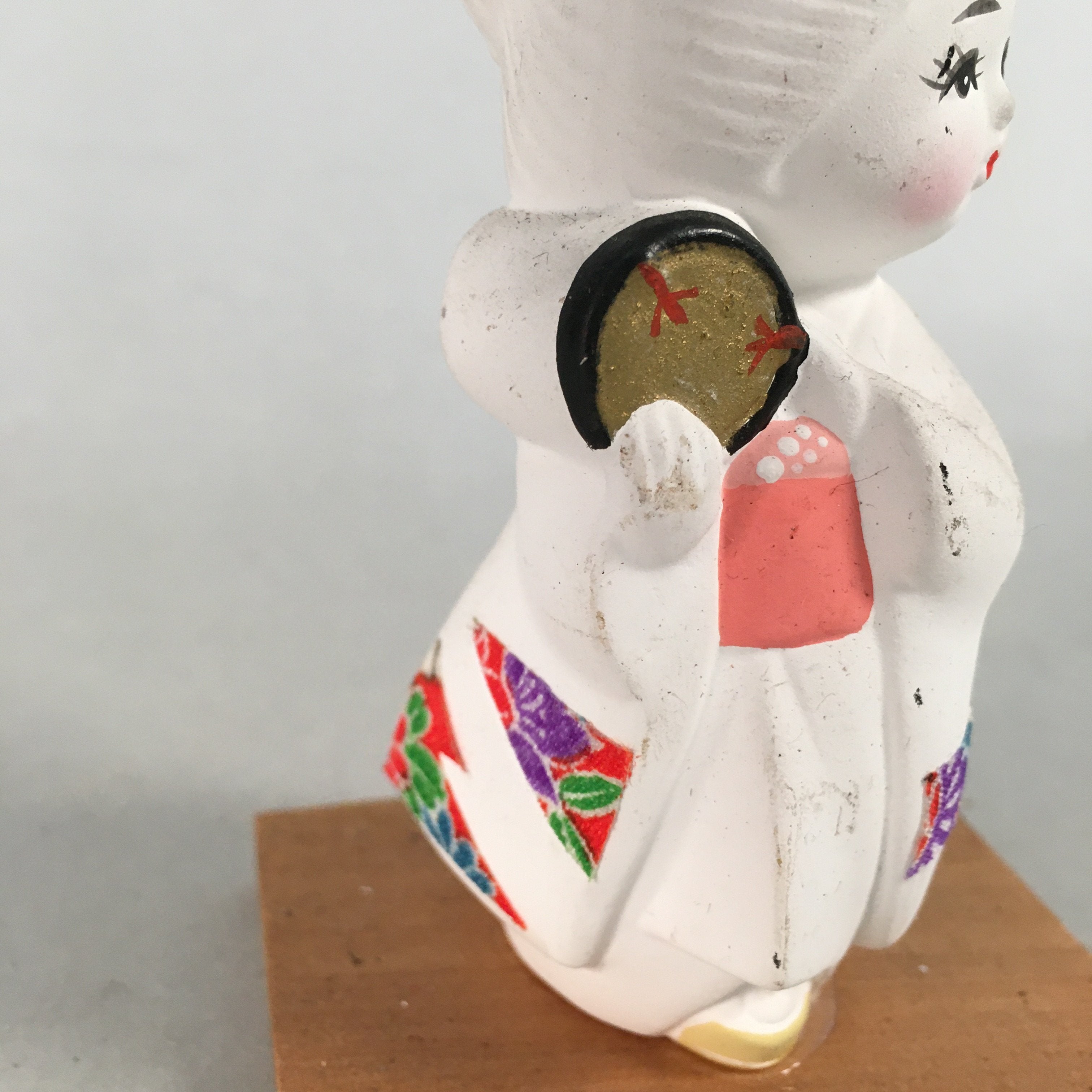 Japanese Kokeshi Doll Vtg Plaster Figurine Geisha Girl Okimono KF528