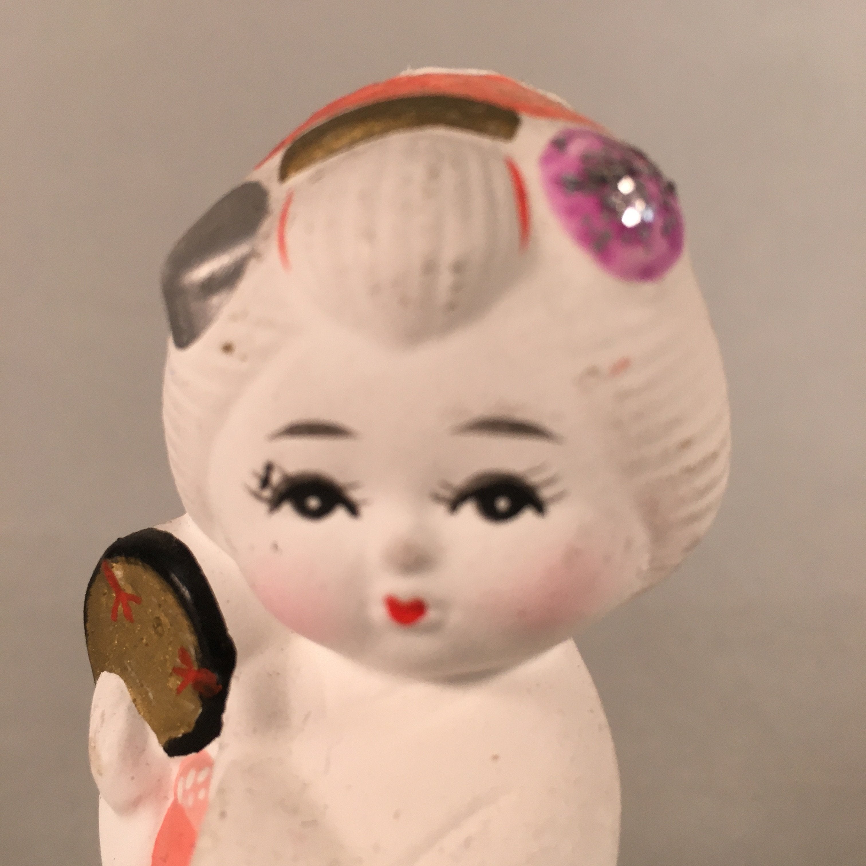 Japanese Kokeshi Doll Vtg Plaster Figurine Geisha Girl Okimono KF528