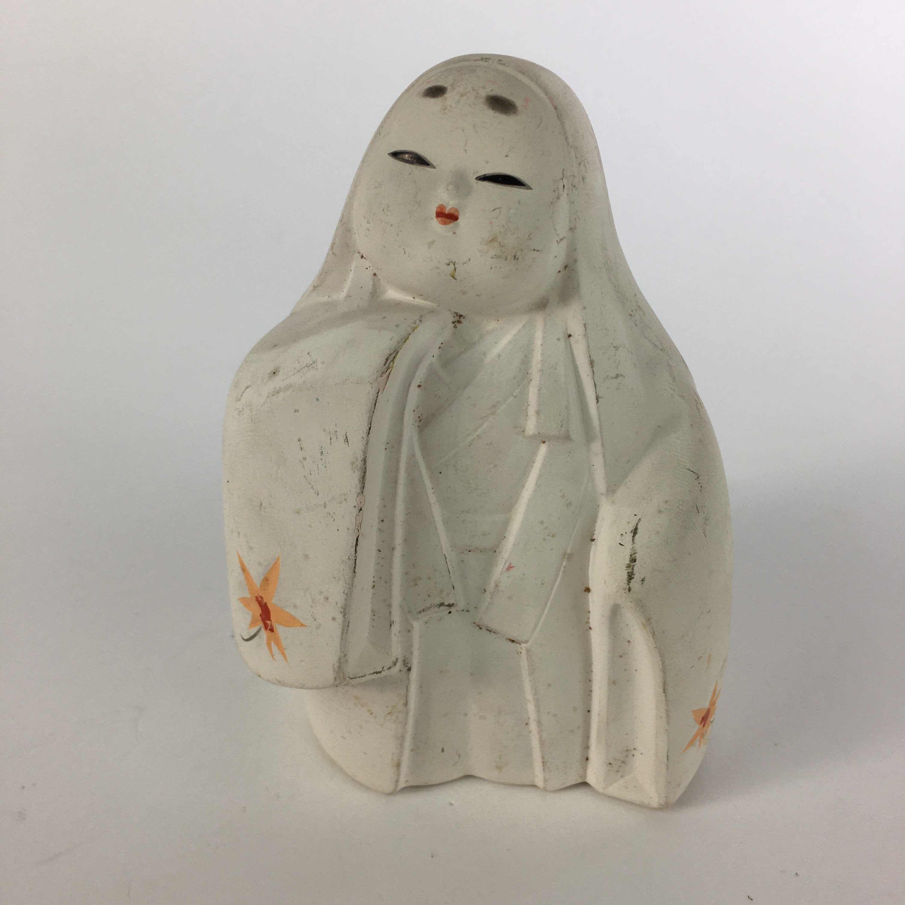 Japanese Kokeshi Doll Vtg Plaster Figurine Kimono Girl Okimono KF552