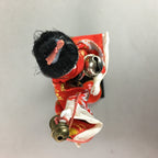 Japanese Kokeshi Doll Vtg Plaster Figurine Red Kimono Girl Bell Millet KF292
