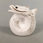 Japanese Kokeshi Doll Vtg Plaster Figurine Zodiac Dragon Okimono White KF529