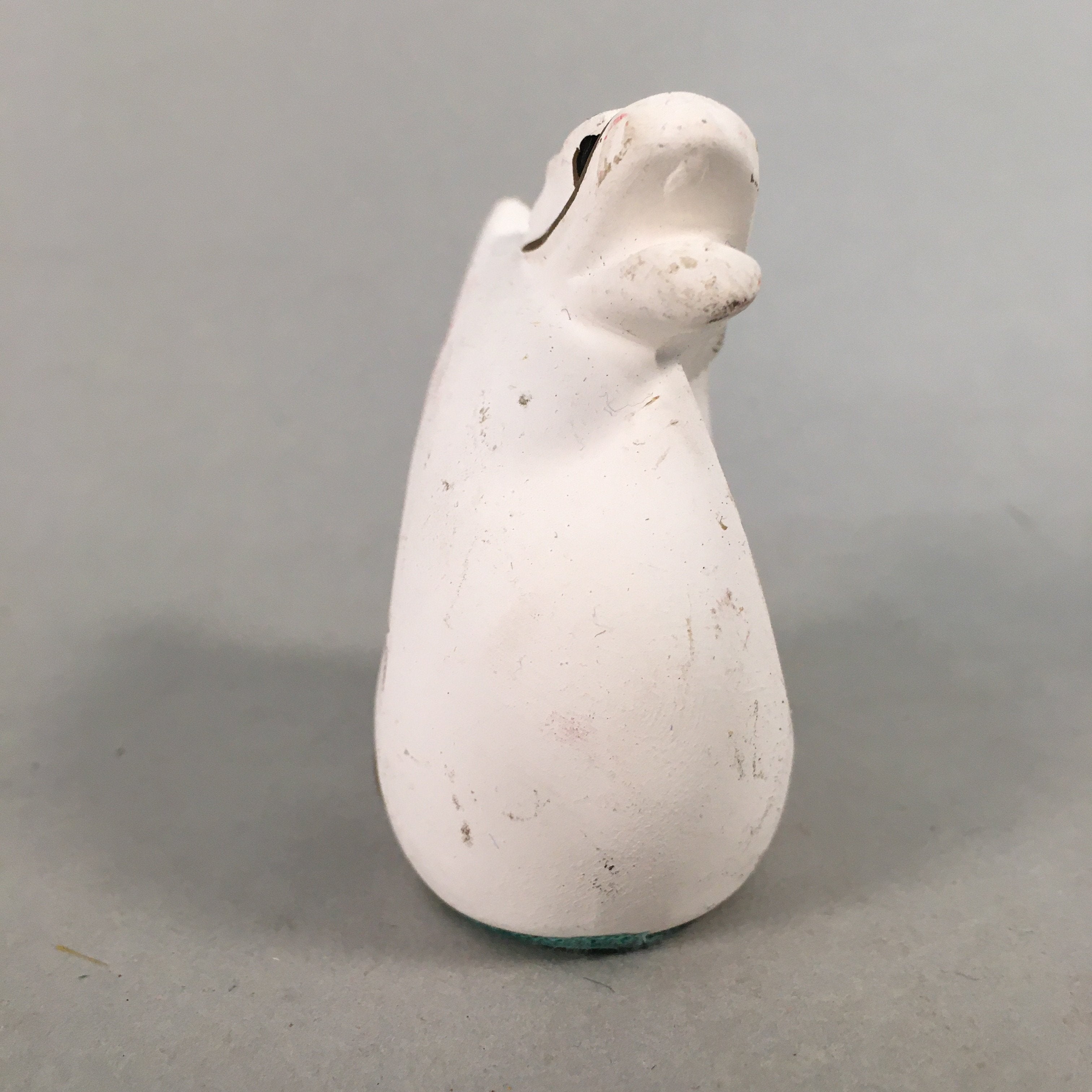 Japanese Kokeshi Doll Vtg Plaster Figurine Zodiac Dragon Okimono White KF529