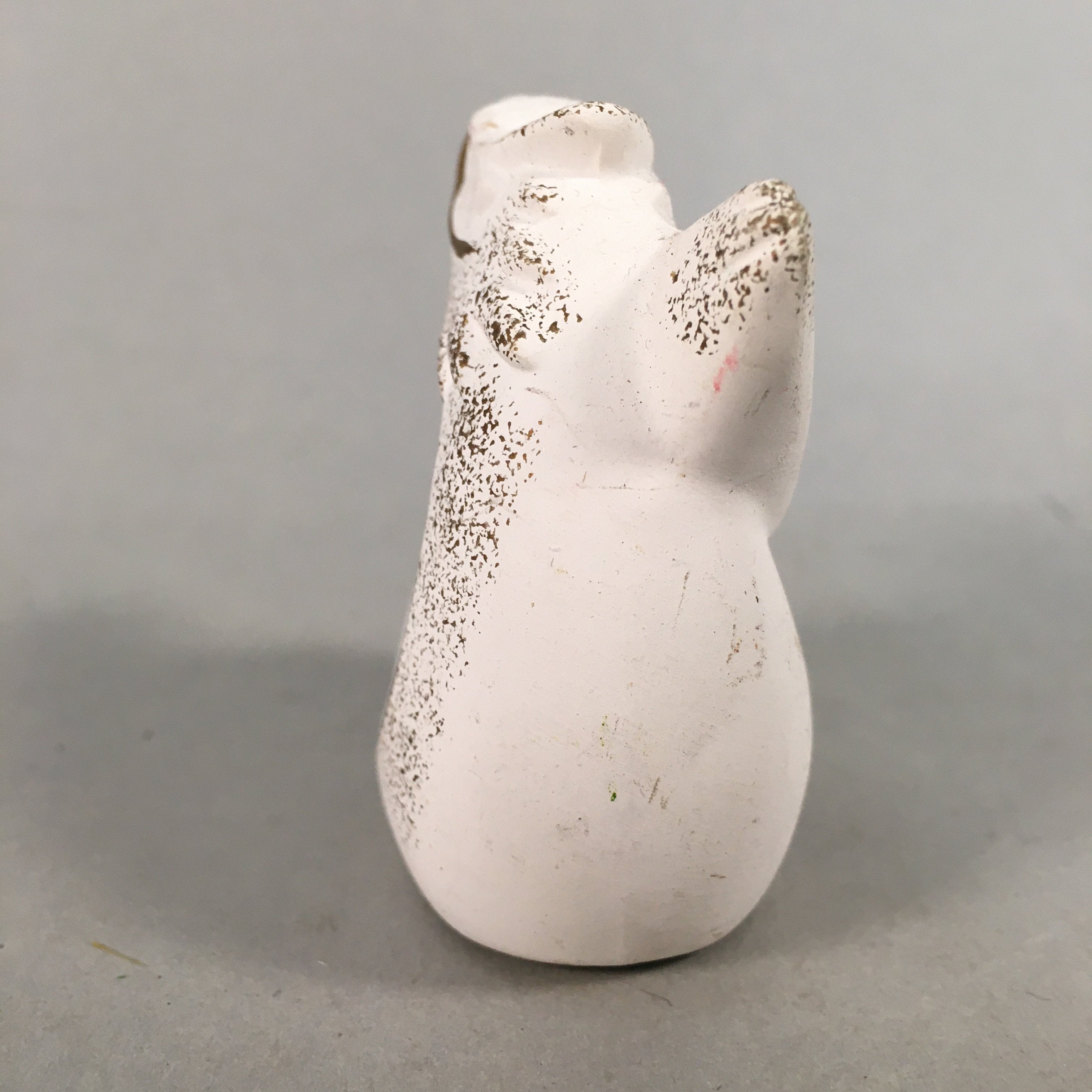 Japanese Kokeshi Doll Vtg Plaster Figurine Zodiac Dragon Okimono White KF529