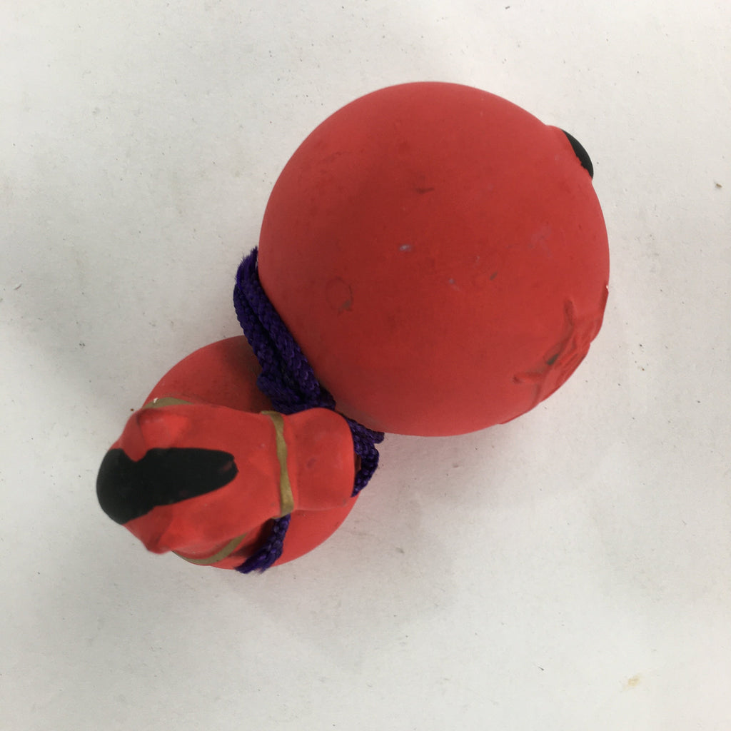 Japanese Kokeshi Doll Vtg Plaster Figurine Zodiac Horse Okimono Red KF558