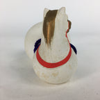 Japanese Kokeshi Doll Vtg Plaster Figurine Zodiac Horse Okimono White KF559