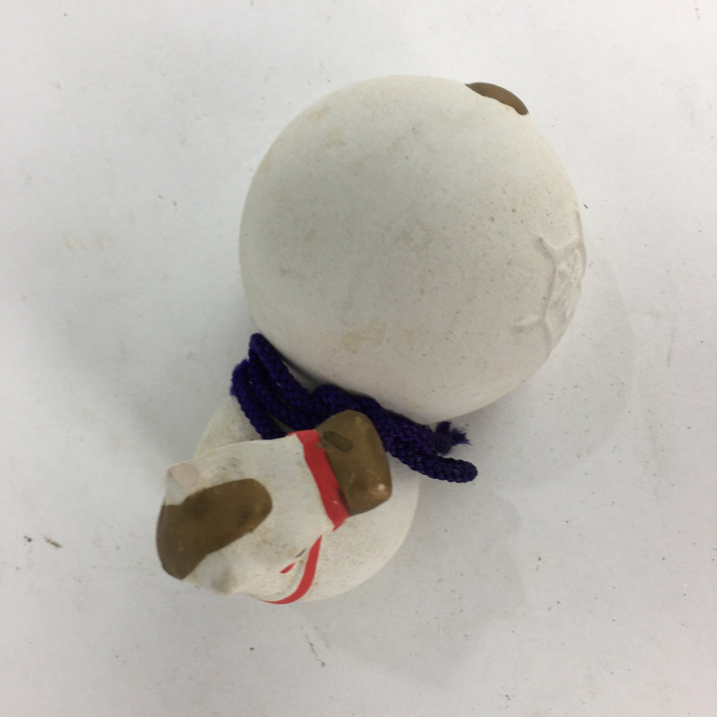 Japanese Kokeshi Doll Vtg Plaster Figurine Zodiac Horse Okimono White KF559