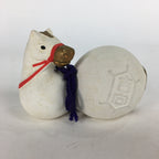 Japanese Kokeshi Doll Vtg Plaster Figurine Zodiac Horse Okimono White KF559