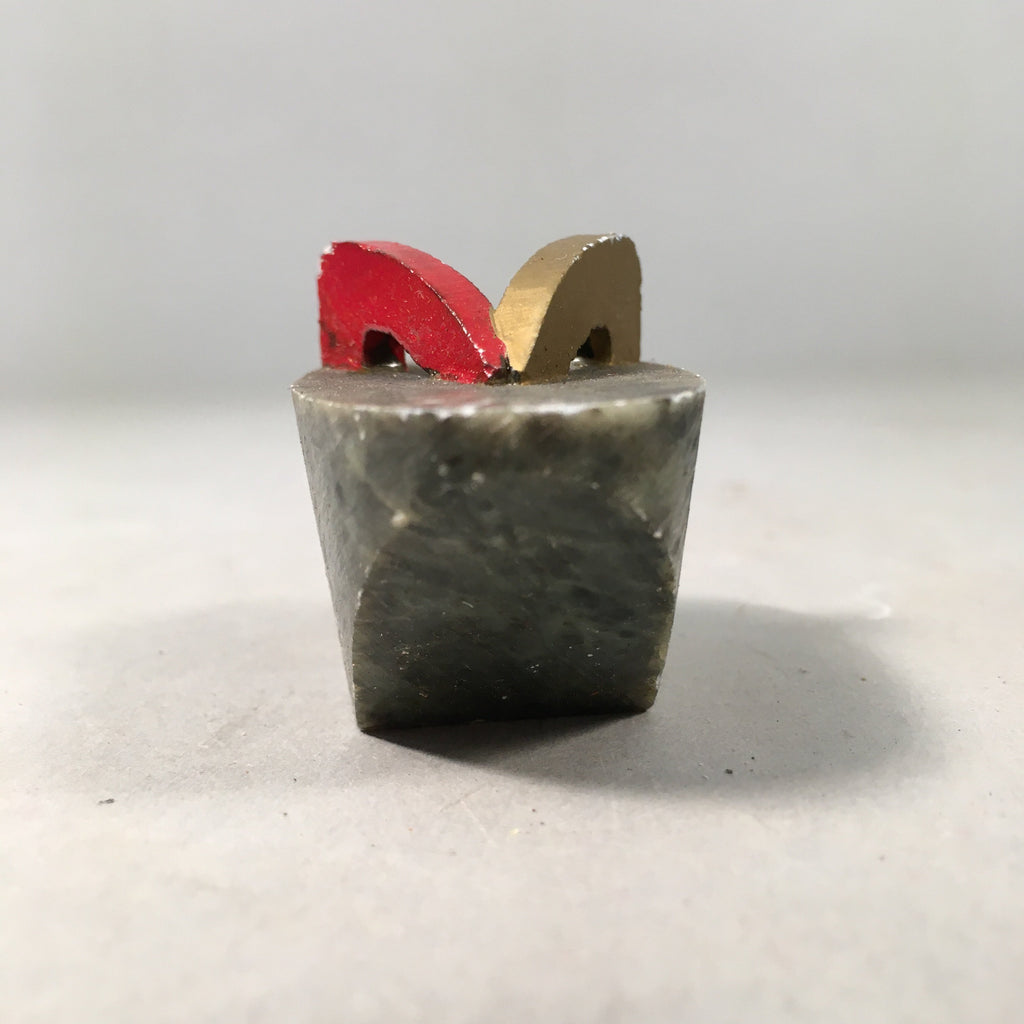 Japanese Kokeshi Doll Vtg Stone Figurine Clog Geta Geisha Shirahama KF404