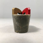 Japanese Kokeshi Doll Vtg Stone Figurine Clog Geta Geisha Shirahama KF404