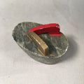 Japanese Kokeshi Doll Vtg Stone Figurine Clog Geta Geisha Shirahama KF404