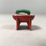 Japanese Kokeshi Doll Vtg Stone Figurine Clog Geta Red Green White KF405