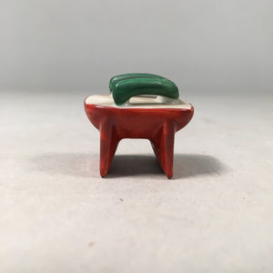 Japanese Kokeshi Doll Vtg Stone Figurine Clog Geta Red Green White KF405