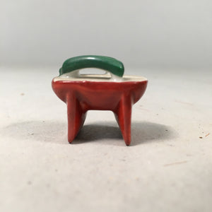 Japanese Kokeshi Doll Vtg Stone Figurine Clog Geta Red Green White KF430