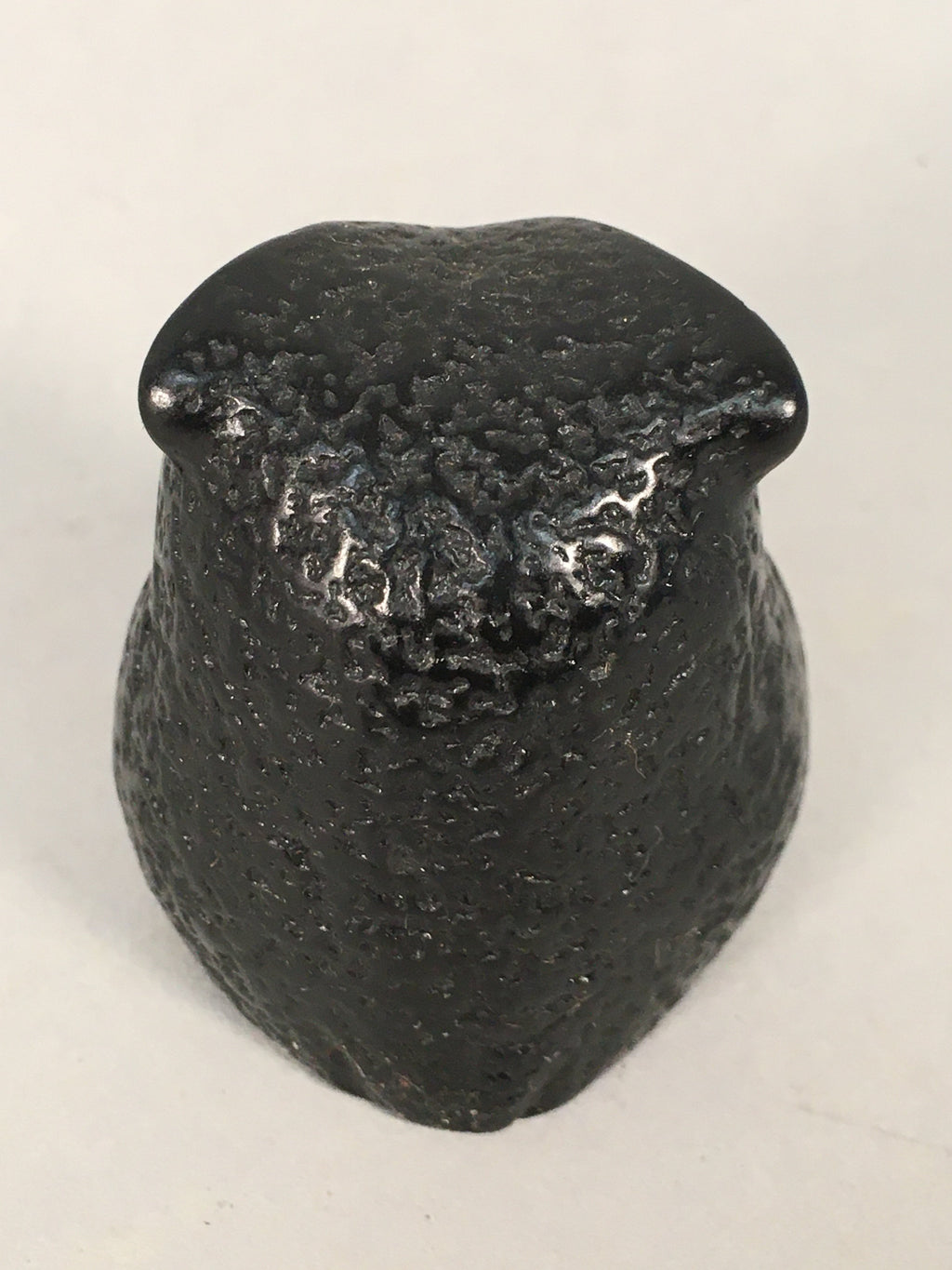 Japanese Kokeshi Doll Vtg Stone Figurine Owl Bird Lucky Charm Black KF495