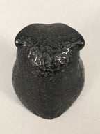 Japanese Kokeshi Doll Vtg Stone Figurine Owl Bird Lucky Charm Black KF495