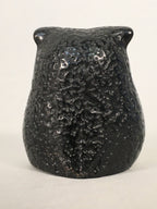 Japanese Kokeshi Doll Vtg Stone Figurine Owl Bird Lucky Charm Black KF495