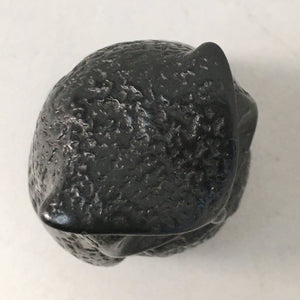 Japanese Kokeshi Doll Vtg Stone Figurine Owl Bird Lucky Charm Black KF495