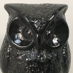 Japanese Kokeshi Doll Vtg Stone Figurine Owl Bird Lucky Charm Black KF495