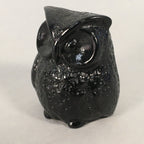 Japanese Kokeshi Doll Vtg Stone Figurine Owl Bird Lucky Charm Black KF495