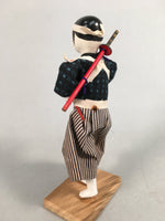 Japanese Kokeshi Doll Vtg Sumurai Kimono Boy Byakkotai Figurine KF544