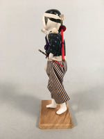 Japanese Kokeshi Doll Vtg Sumurai Kimono Boy Byakkotai Figurine KF544