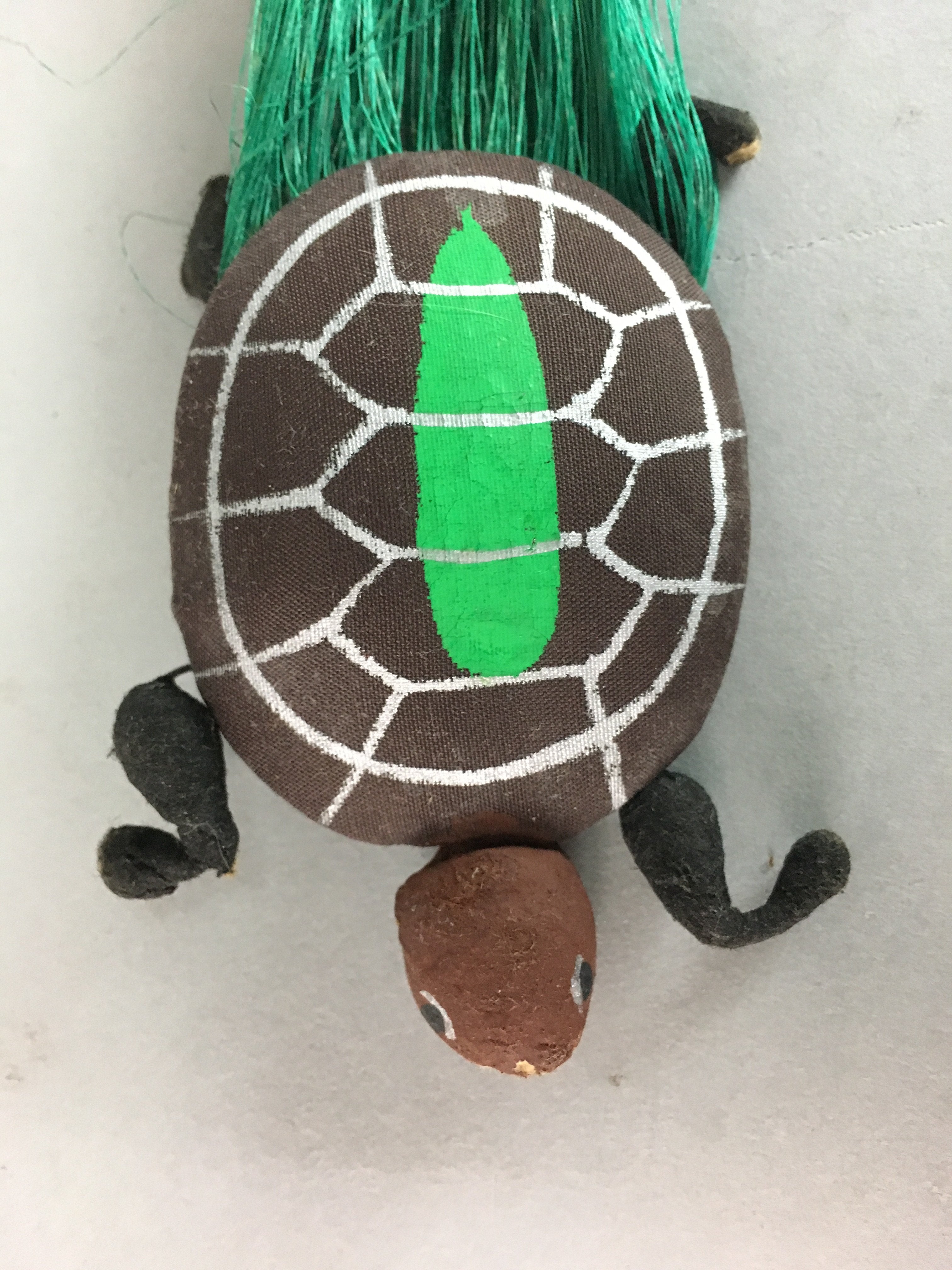 Japanese Kokeshi Doll Vtg Turtle Figurine Fabric Lucky Charm Longevity KF246