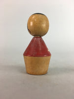 Japanese Kokeshi Doll Vtg Wood Carving Figurine Kimono Girl Drum KF152