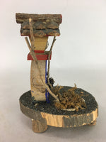 Japanese Kokeshi Doll Vtg Wooden Bamboo Figurine Spirits Fairy Lantern KF206