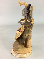 Japanese Kokeshi Doll Vtg Wooden Figurine Baby Face Kanji Brown KF276